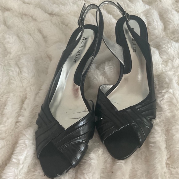 Naturalizer Black Open Toe Heel - Picture 2 of 3